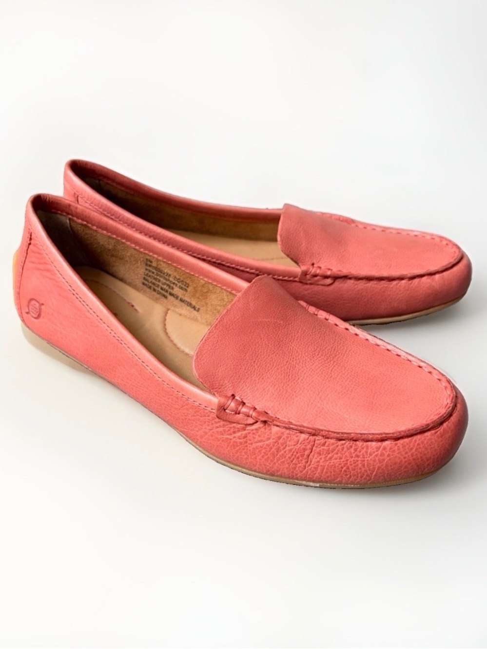 Born Coral Pink Leather Loafers